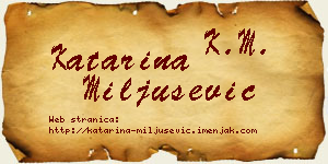 Katarina Miljušević vizit kartica